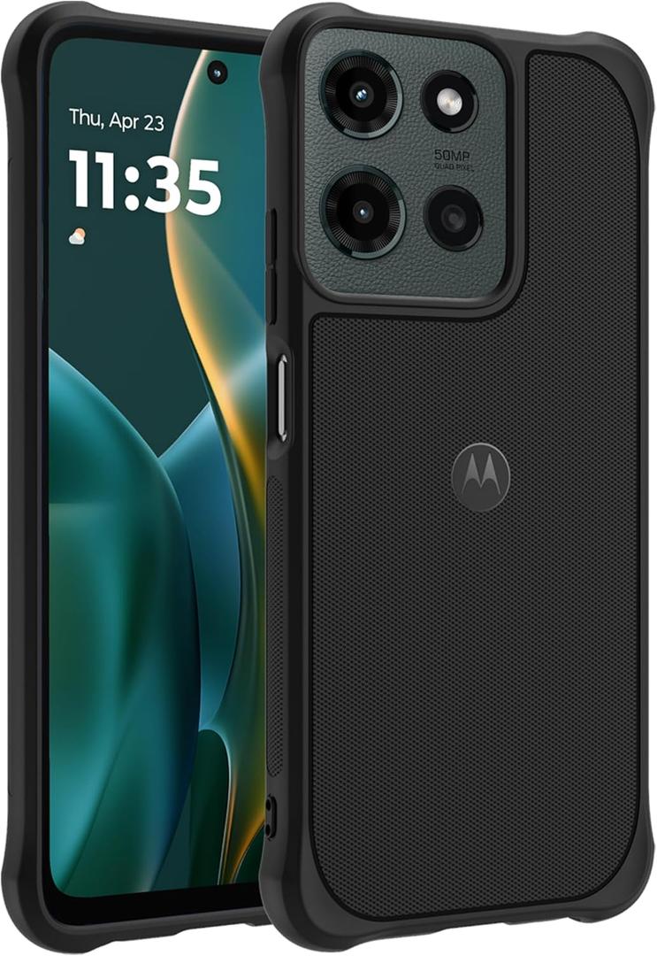 Motorola Moto G (2025/2026) & G Play (2026) Rugged Protective Case- Black - Precision fit, Military Grade Shock Absorbing Cover for Enhanced Phone Grip, Drop Protection
