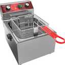 Electric Deep fryer Single Tank Deep Fryer with Basket Capacity 10L(10.5QT) Electric Countertop Fryers with 60 Minute Timer for Home Kitchen and Restaurant, 1800 Watts, 120V