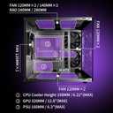 MOROVOL MATX PC Case,270 Panoramic Tempered Glass Panel Gaming PC Case,3 Fans Pre-Installed Micro-ATX Computer Case, USB 3.0,Black(V3) 