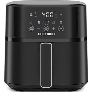 Chefman Air Fryer – 6 QT Compact Airfryer for Quick & Easy Meals in Minutes, Features Hi-Fry Technology for Extra Crisp, Touchscreen Controls with 4 Presets, Nonstick & Dishwasher Safe Basket - Black