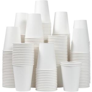 300 Count - 12 oz Paper Coffee Cups, Disposable Coffee Cups 12 oz, Thickened White Paper Cups for Hot or Cold Beverage, Home, Office, Party, Business, Events