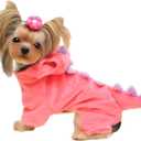 Hotumn Dinosaur Dog Halloween Costume Pet Dino Hoodie for Large Dogs (XXXX-Large, Pink)