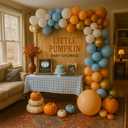 Fog Blue Orange Balloon Arch Garland Kit for Rustic Fall Baby Boy Shower Little Pumpkin Birthday Thanksgiving Fall In Love Bridal Blue Harvest Party Decoration