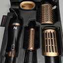 Hair Dryer Brush Blow Dryer Brush in One Hot Air Brush for Drying and Straightening, Volumizer Multi-Styler Smooth Curls for All Hair Types, Frizz-Free Blowout Brush for Salon Quality (Black& Rose Gold)