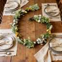 5.9ft Easter Garland Easter Decor Eggs Wild Flowers Garland Wreath Artificial Spring Flower Garlands with Pastel Eggs & Daisy Flower for Indoor and Outdoor