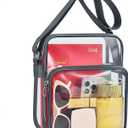 MAY TREE Clear Messenger Bag Stadium Approved Clear Bag Purse for Stadium Events Concert Sport Work