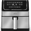 bella 8 Qt Digital Air Fryer with TurboCrisp Technology, Large Family Size Nonstick Cooking Basket and Crisping Tray, Multiple Preset Functions, Auto Shutoff, Stainless Steel, 1750 Watt