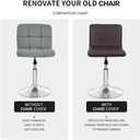 Deisy Dee Waterproof Bar Stool Chair Covers, PU Leather Barstools Chair Covers, Spandex Slipcover for Short Stool Chairs (Coffee, 2)