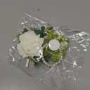 Ling's moment Pocket Boutonniere Single, Boutonniere for Men Groom for Wedding, Prom, Homecoming, Anniversary, Graduation, etc.White Ranunculus Ivory, 6" W x 5" H