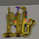 Lewtemi Set of 3 Saxophone for Kids Musical Instruments Toy Saxophone Toy Trumpet and Clarinet with 8 Colored Coded Keys Teaching Songs Gifts for Toddlers Children(Gold)