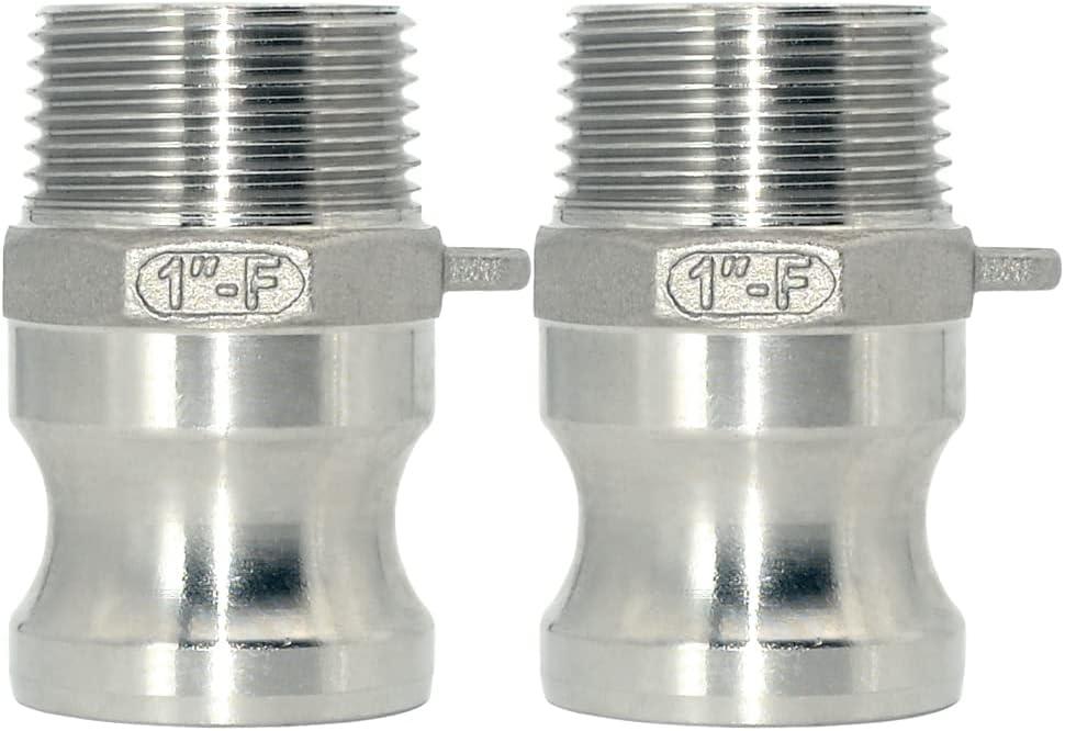 VARMHUS F Trash Pump Adapter Male Camlock x Male Pipe Threads Stainless Steel 316 (1")
