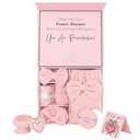 HAPPY LOLLI Power Shower Gift Set for Teen & College Girls, Birthday Gift, Self Care College Essentials Bath Accessories with Towels, Headband, Wristbands & Face Sponge (Fresh in Pink)