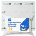 Medline Ultrasorbs Drypads, 30" x 36", 25 Count, Super Absorbent Disposable Bed Pads, Large Incontinence Bed Pads, Chucks Protective Underpads, 10 Times More Absorbent, For Adults, Elderly