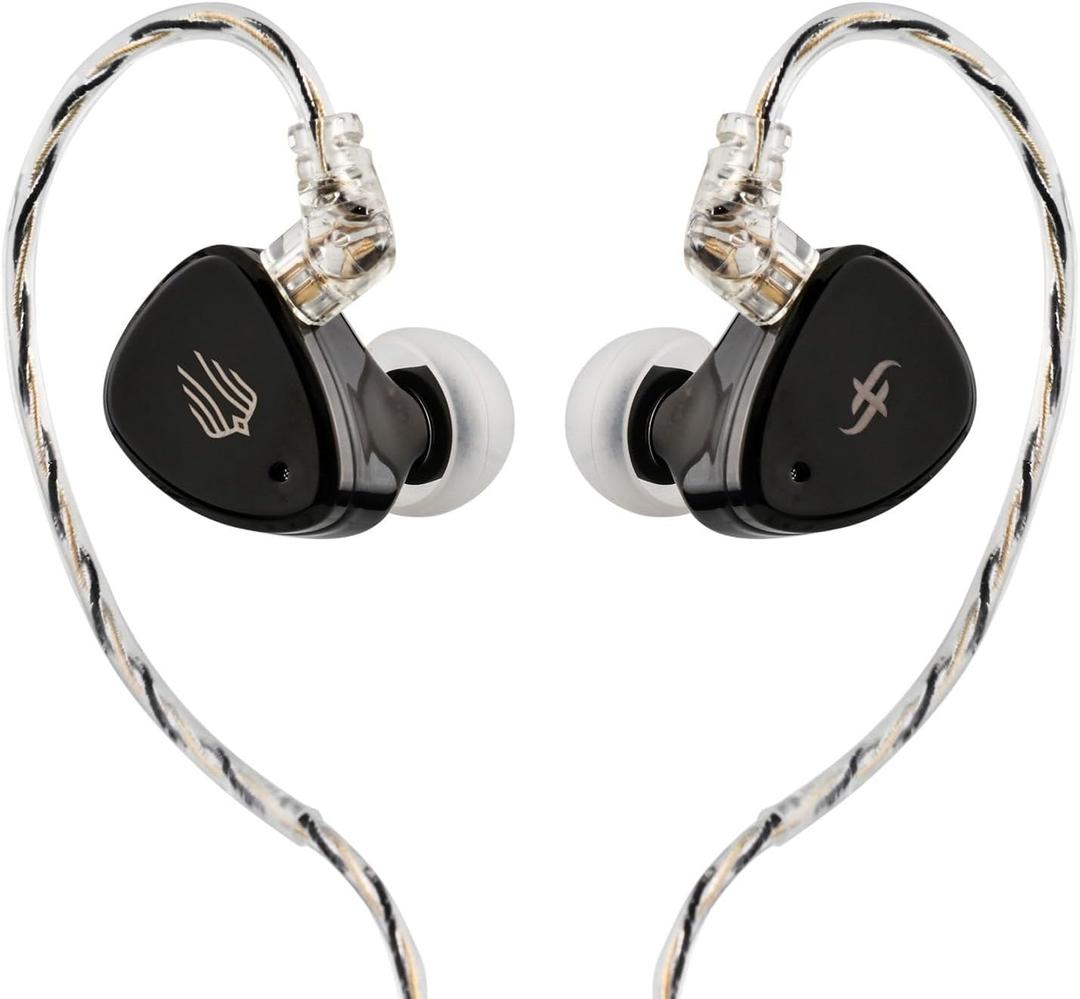 SIMGOT EM6L in Ear Monitor, 1DD + 4BA Hybrid Driver IEM Earphones, Gaming/HiFi Wired Earbuds with 3D-Printed Resin Housing, with Detachable Silver-Plated Cable for Musician Audiophile
