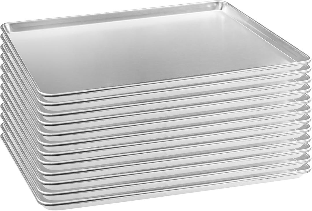 HARDURA Aluminum Baking Sheet Pan 18”L X 26”W X 1”H Cookie Sheet, 12Packs, For Oven in Bakery & Restaurant, Kitchen