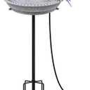 BIRD WISH Heated Bird Bath, Stable 5-Prong Metal Base Thermostat Control Weather Resistance All Seasons 75W Heated Bird Baths for Outdoors for Winter Garden Yard Patio Lawn, Spotted Grey