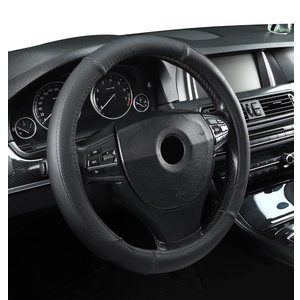Microfiber Leather 16 Inch Universal Fit Car Steering Wheel Cover Elastic Non-Slip Breathable and Odourless Black