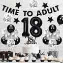 Holkcog 30pcs 18th Birthday Decorations for Boys, Black Happy 18th Birthday Banner, Hide The Car Keys, Bruh I'm 18 Cupcake Topper, Black Cake Topper, Sixteen Bday Decor Ceiling Wall Sign, 18 Party Men