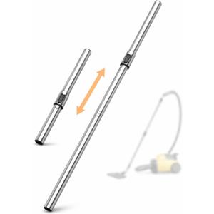 47" Stainless Steel Telescoping Vacuum Extension Wand, Fits 1 1/4 Inch (32mm) Attachments, Compatible with Small Shop Vac & Household Vacuums using 1.25in Accessories - 1 1/4 Vacuum Extension Tube