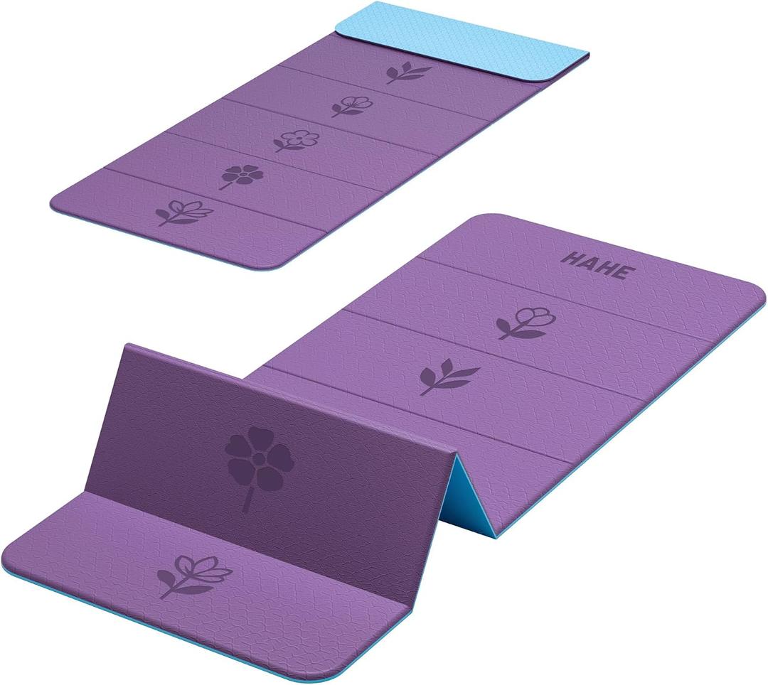 HAHE Extra Thick 7-Fold Yoga Mat, 72"x24"x0.47" TPE Exercise Mat