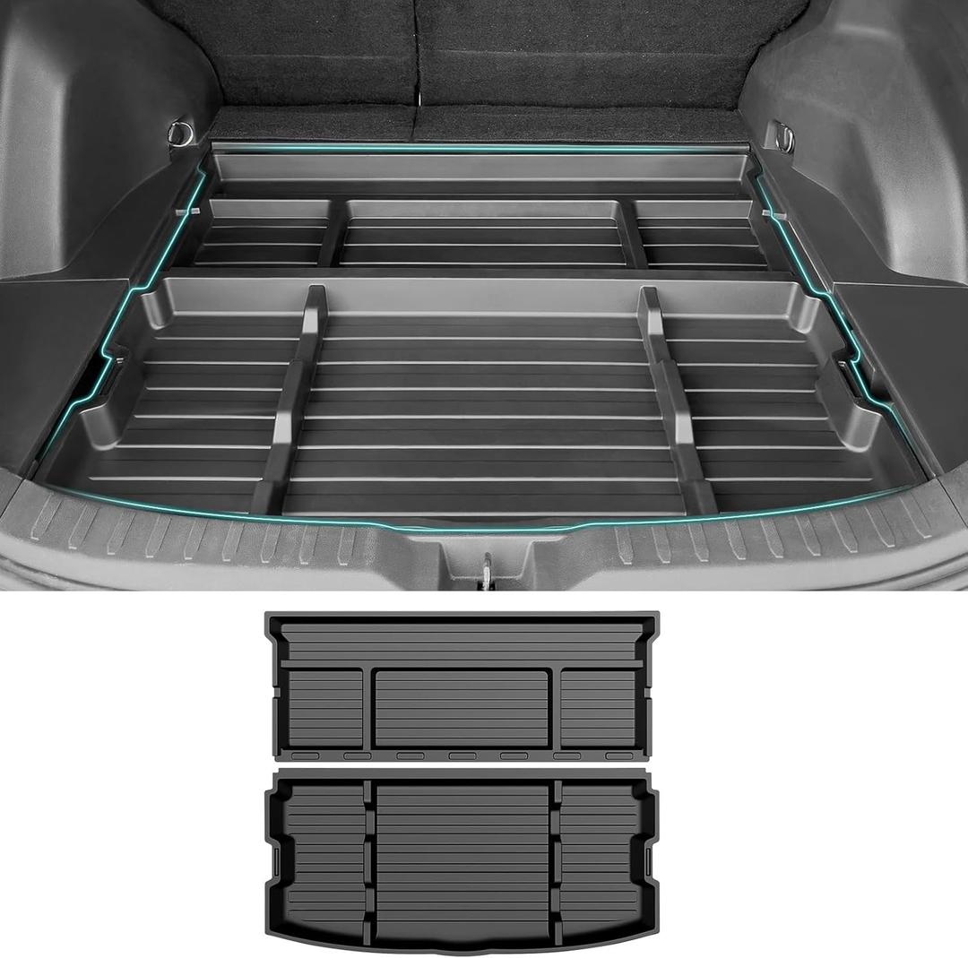 Hidden Trunk Organizer Tray Compatible with 2019-2025 Toyota RAV4 LE XLE XSE Hybrid (Not Prime), Hidden Toolbox Storage Box Fit for RAV4 Trunk Cargo Divider Accessories