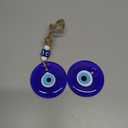 BCS - 2 Pcs Blue Evil Eye Decor Home Wall Hanging 3.5" Glass Handmade Turkish Nazar Amulet Good Luck and Protection Charm