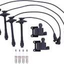 MOTOKU Ignition Coil and Spark Plug Wire Set for Toyota Solara Camry 2.2 1997-2001 RAV4 1997-2000