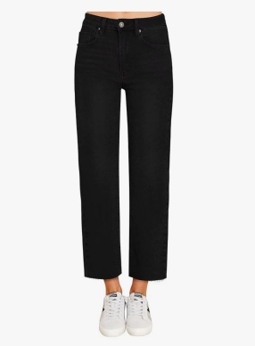 Women's Cropped Straight Leg Jeans - High Waisted Jeans for Women 7/8 Length Denim Pants with Crop Hem 06