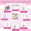 Paint Your Own Squishies with 12 Markers, Ice Cream Squishy Toys for Girls, Jumbo Squishy Coloring Art Kit for Kids Ages 3-12, Birthday Gifts Art Project Supplies Sensory Squeeze Toys