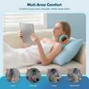 Smedz Neck Massager 2026, 4-in-1 Neck & Shoulder Massager with Multi-Directional Stretch, Heating & Vibration, 360 Remote ControlErgonomic for Home, Office, Car TravelSky Blue