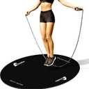 Jump Rope Mat Large Rubber Exercise Mat Workout Mats for Home Gym Flooring Non-Slip Oval Design for Floor & Rope Protection