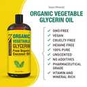 Seven Minerals, Organic Vegetable Glycerin - Big 32 fl oz Bottle - No Palm Oil, Made with Organic Coconut Oil - Therapeutical Grade Glycerine for DIYs - Hair, Nails & Skin Moisturizer - Non-Gmo