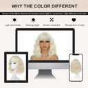 Blonde Wigs for Women Short Wavy Bob Wig With Bangs Heat Resistant Synthetic Wigs for Daily Party Cosplay Costume Wig Use