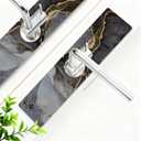 Stone Faucet Mat for Kitchen Sink, 15.7" Fast Drying Around Faucet Diatomite Mat Black Marble Sink Splash Guard Water-Absorbing Stone Tray for Kitchen Bathroom Counter (15.7" x 3.9")