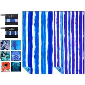 2 Pack Microfiber Lightweight Thin Beach Towel Sand Free Quick Dry Super Absorbent Large Towels for Swimming Pool Yoga Gym Travel Vacation Beach Accessories Essentials for Adults