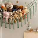 mirolam Stuffed Animal Storage Hammock or Net - Large Toy Hammock Net for Stuffed Animals Corner - Hanging Stuff Animal Organizer Holder Ideas for Plush - Baby Nursery Wall Bedroom Room Decor