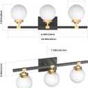 Tipace Mid Century Modern Bathroom Vanity Light Fixtures 3 Lights Milky White Glass Shades Black/Golden Bathroom Light Fixture(Exclude Bulb)