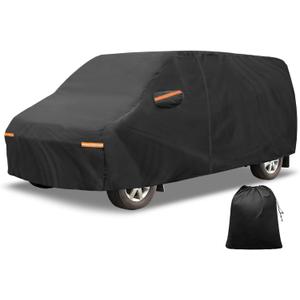 X AUTOHAUX Car Cover Outdoor Waterproof Sun Rain Snow Hail Protection with Left Side Door Zipper 210D-PU for Ford Transit Connect