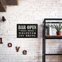 Vintage Bar Wall Decor Sign - 'Bar Open' for Home Bar, Club, Kitchen - Fun Gift for Beer Lovers, 8x12 Inch (Multicolor-9136)