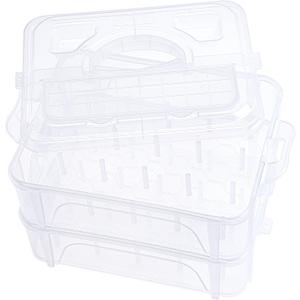 New brothread 2 Layers Stackable Clear Storage Box/Organizer for Holding 40 Spools Home Embroidery & Sewing Thread (Spool Size Requirement: Height2.2"/5.6CM; Width1.69"/4.3CM)