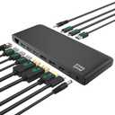 Minthouz 12-in-1 Docking Station with 100W Charging, Triple Display Dual 4K Support, 1000Mbps LAN Port, Laptop Docking Station, 4X USB-A (1x 10Gbps), 2X USB-C, Compatible with Windows, Mac, Chrome