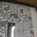 Madison Park Cotton Quilt Set Floral Print, Double Sided Stitching, All Season, Lightweight Coverlet Shabby Chic Bedding Layer, Matching Shams, King/Cal King, Aqua 6 Piece