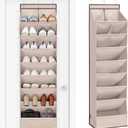 STORAGE MANIAC Over the Door Shoe Organizer Heavy-Duty Large Deep Pocket Hanging Shoe Organizer Shoe Rack Door Closet Shoe Organizer for Wall, Dorm & Narrow Door Storage Shoe Holder Oat Beige, 1 Pack