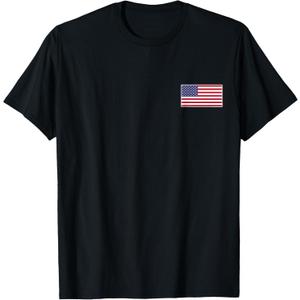 US American Flag Cool Patriotic USA Flags Men Women T-Shirt, Men, Small, Black