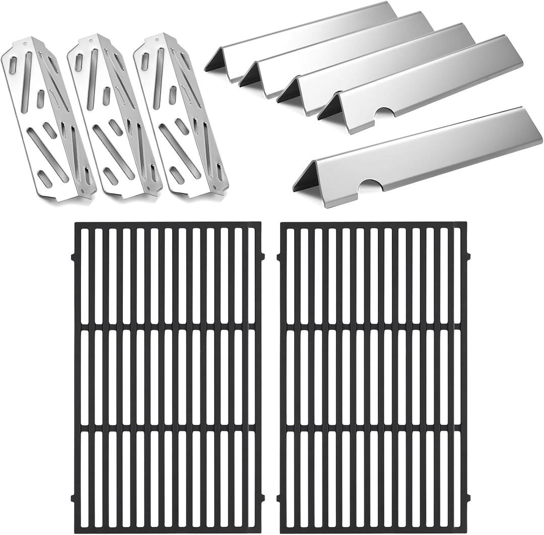 Genesis II E-310 Grill Grate Flavorizer Bars Heat Deflectors Replacement Parts for Weber Genesis II 300 310 II E-315 II SE-310 II E-330 Stainless Steel Genesis 2 GS4 Grill Parts 66095 67095 | Evenly Heat and Retain Heat, Withstand Hight Heat, Durable, Easy to Clean