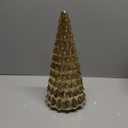 Mercury Glass Christmas Tree Tabletop Decoration, 12 inches Tall  Gold Blown Glass LED Christmas Tree  Indoor Holiday Light Decoration