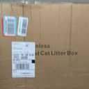 Stainless Steel Litter Box | XL Enclosed Cat Litter Boxes with Lid for Big Cats | High Sided, Anti-Urine Leakage | Non-Stick Bottom & Includes Litter Mat & Metal Scoop