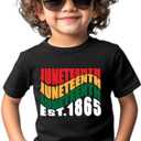 Juneteenth Shirts for Kids Todder Boys Girls, African American History Shirts 1865 Peace Love Tees 2-8T (Black)