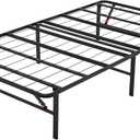 Amazon Basics Foldable Metal Platform Bed Frame with Storage, Sturdy Steel Support, No Box Spring Needed, 14-inch High, Tool-Free Setup, Twin Size, Black