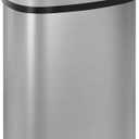 13 Gallon Stainless Steel Trash Can with Lid,Touch Free Automatic Kitchen Trash Can,Fingerprint-Resistant Soft Close Lid Garbage Can, 50L Large Capacity Garbage Can for Kitchen Home Office Sliver